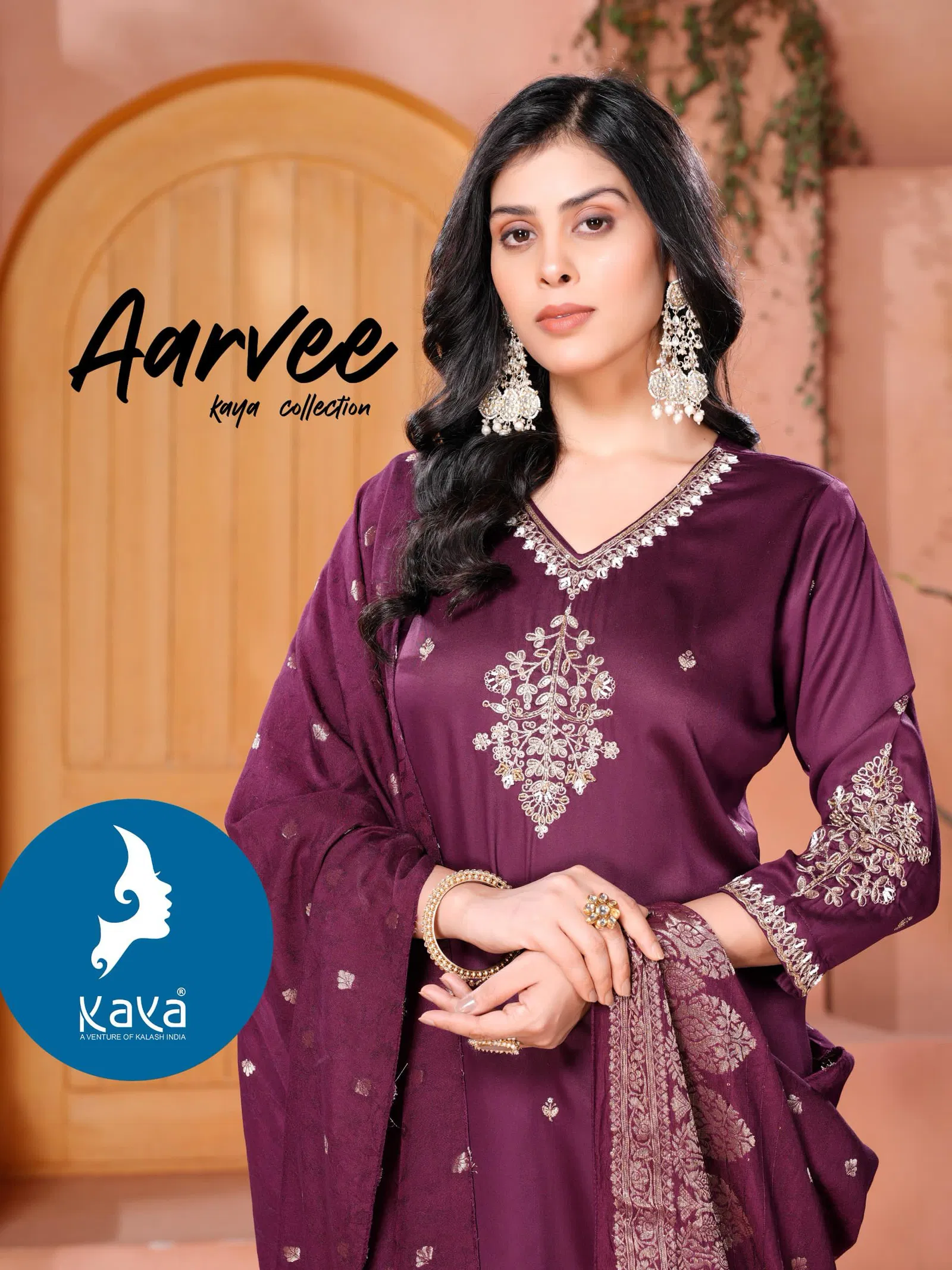 Aarvee By Kaya Gaji Silk Kurti With Bottom Dupatta Wholesalers In Delhi